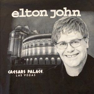 Sir Elton John t-shirt Caesar's Palace black tee